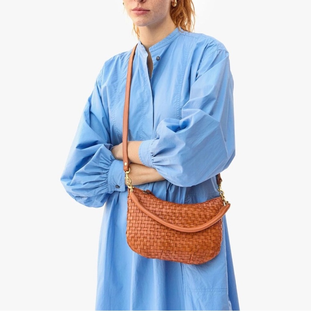 Clare V Petit Moyen Natural Woven Checker